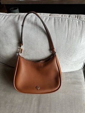 kate spade Saddle Brown Pebbled Leather Hobo Shoulder Bag